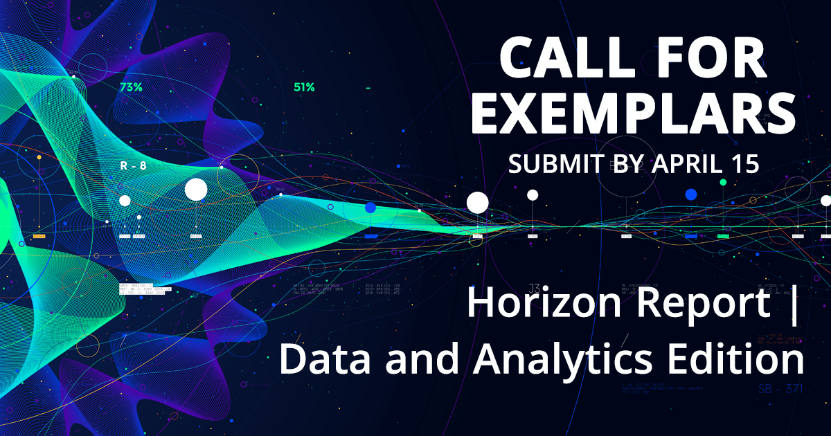 Be part of the inaugural Horizon Report | Data and Analytics Edition.  Submit your exemplar project by April 15. #Horizon Report #DataandAnalytics bit.ly/3tUS4Fu