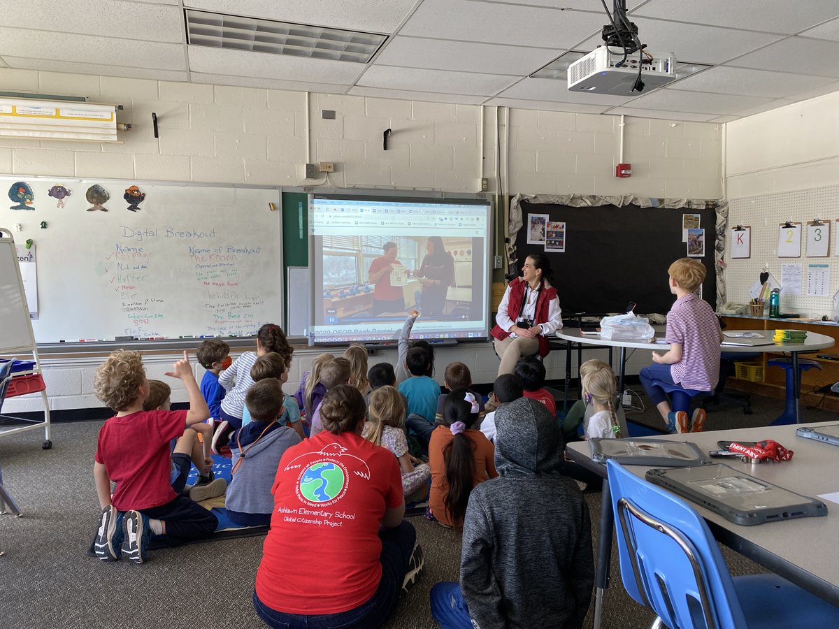 Today was the big reveal for One School, One Book after a week full of clues! We read the first chapter of Frindle by Andrew Clements with special guest reader Ms. Martin <a href="/ashlawnitc/">@AshlawnITC</a> and Ms. Zeballos <a href="/MsMcClainAPS/">Breonna McClain</a>. Happy reading and spring break,  Ashlawn Eagles!