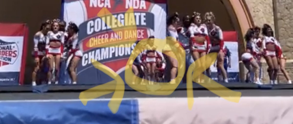 Silvius84's tweet photo. @NCAupdates @TVCC_Cheer should have had a deduction. This win should have gone to @GoConqs #dc3cheer #dodgecitycommunitycollegecheer check it out yourself! https://t.co/N7wJJeyzkV