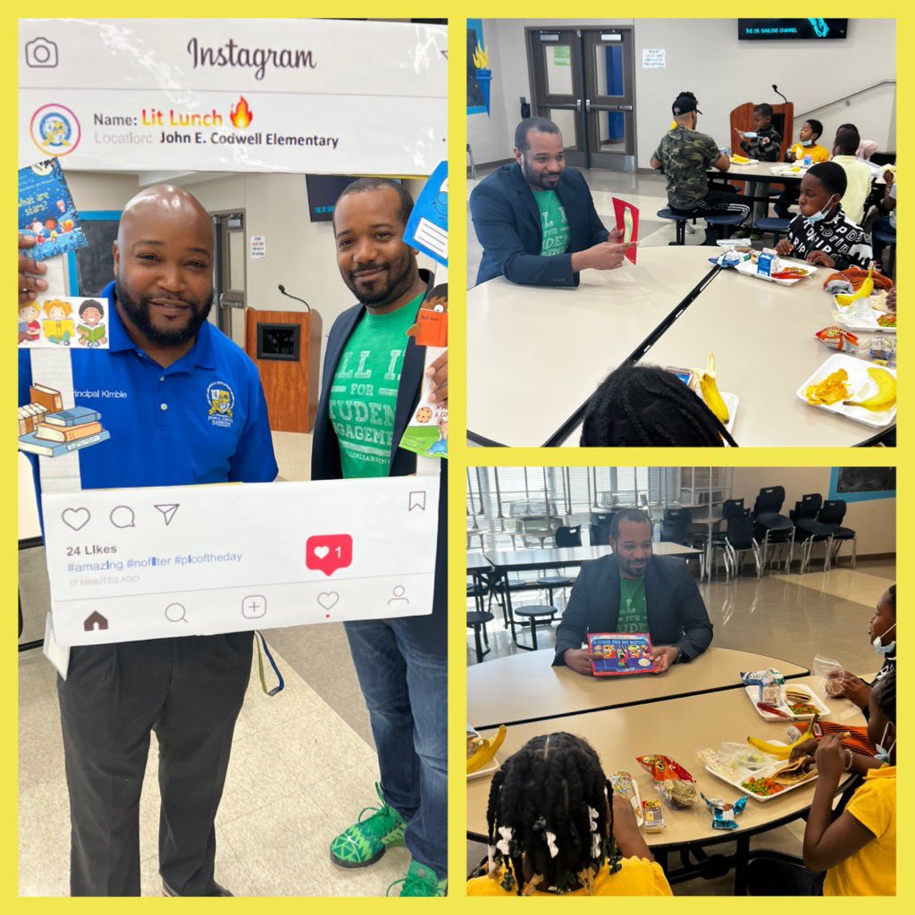 JECEMagnet's tweet photo. Our scholars received a special visit from @WorthingColts1 Principal @EHareSr during our #LitDay Lit Lunch ๐ฅ! Thank you Principal Hare for sharing with our scholars! @JohnKimAP4U @TeamHISD @AmyPoerschke ๐๐ https://t.co/LIl4KjkKva