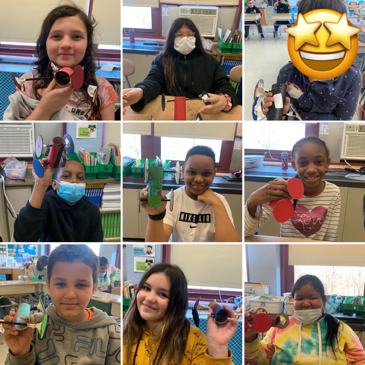 s_clague's tweet photo. Our Simple Machines final project was to build a car that moved-and these all stars knocked it out of the park! Videos posted below. #STEM #scienceisfun @RCSDsch42 @RCSDNYS https://t.co/l8AHpj18en