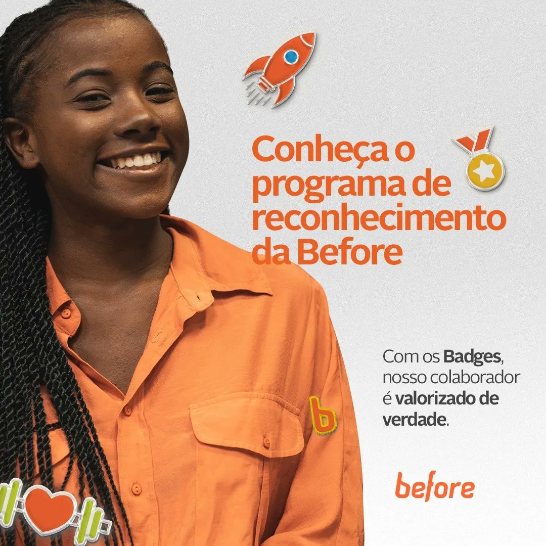 beforeti's tweet photo. Este programa é dividido em diversas categorias, funcionando como uma espécie de medalha para o colaborador. 🎖️
A ideia é aumentar o engajamento do profissional e integração com a equipe. Com os Badges é possível compartilhar experiência, conhecimento e estilo de vida. 🤗 https://t.co/UU3PcuRI9g