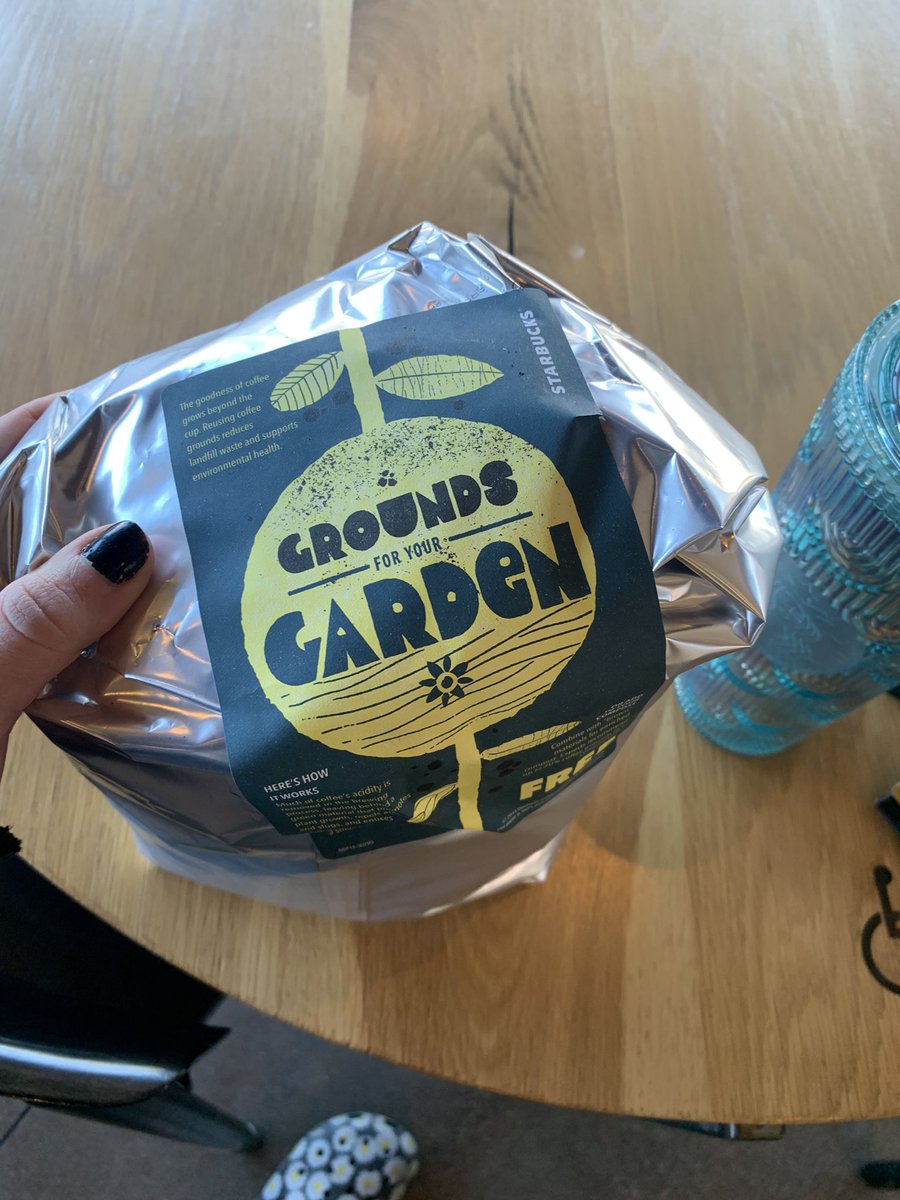 My friend took me to @Starbucks before my doctors appointment and I cannot tell you how much I GEEKED seeing this! Free used coffee grounds for my garden😍 I will certainly be grabbing more each time I go but goodness this makes me so happy!