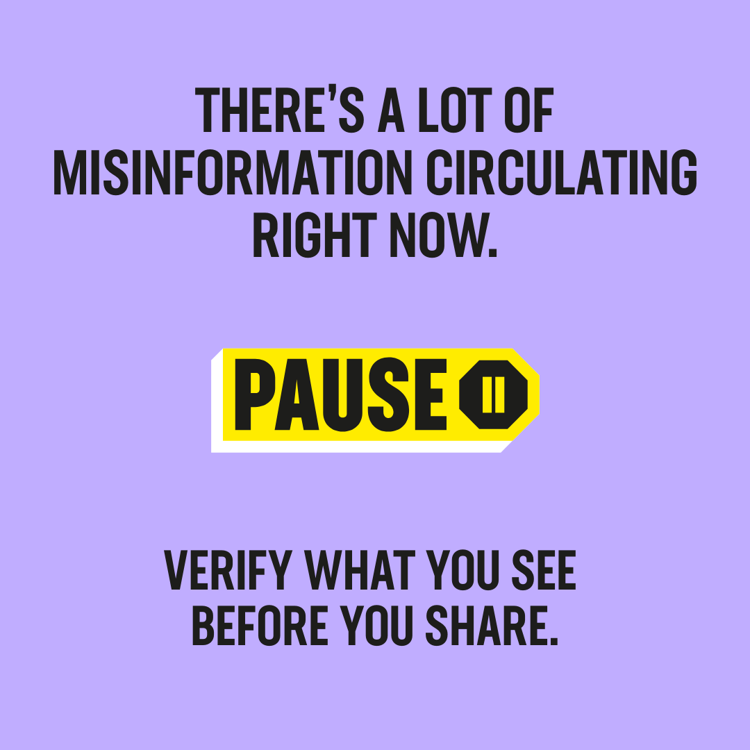What we share online can have consequences in the real world.

There is a lot of misinformation spreading right now, which can result in people being left uninformed & can put lives at risk during a crisis.

#PledgeToPause and verify facts before sharing. shareverified.com/pledge-to-paus…
