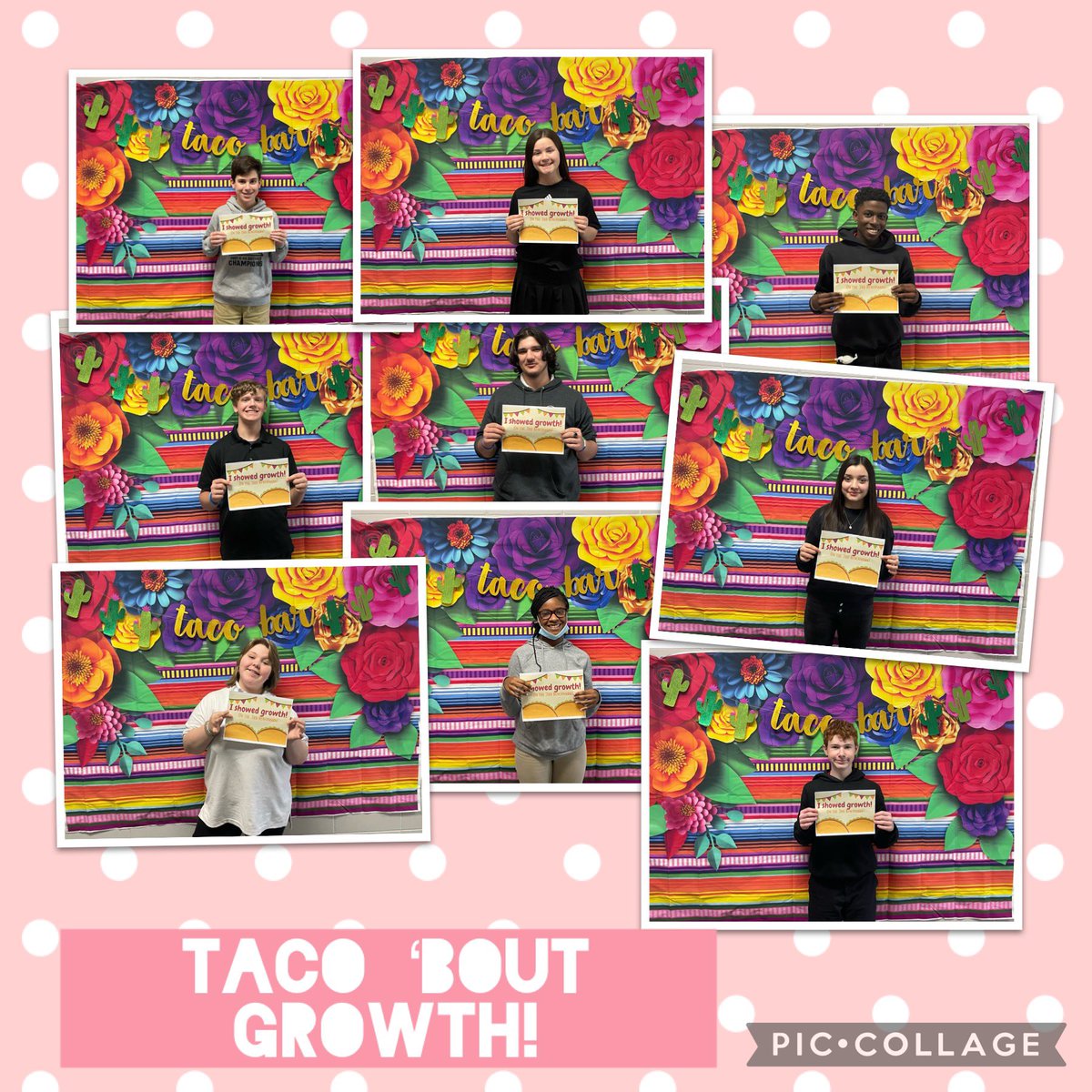 MrsLaylaGilbert's tweet photo. Taco ‘Bout Growth! Our #tacoparty was today! Students that have shown growth on their 3rd Benchmark were treated to #tacos! #ELAShenanigans #WestisBest #LCSDExcellence https://t.co/WKHiXCwRco
