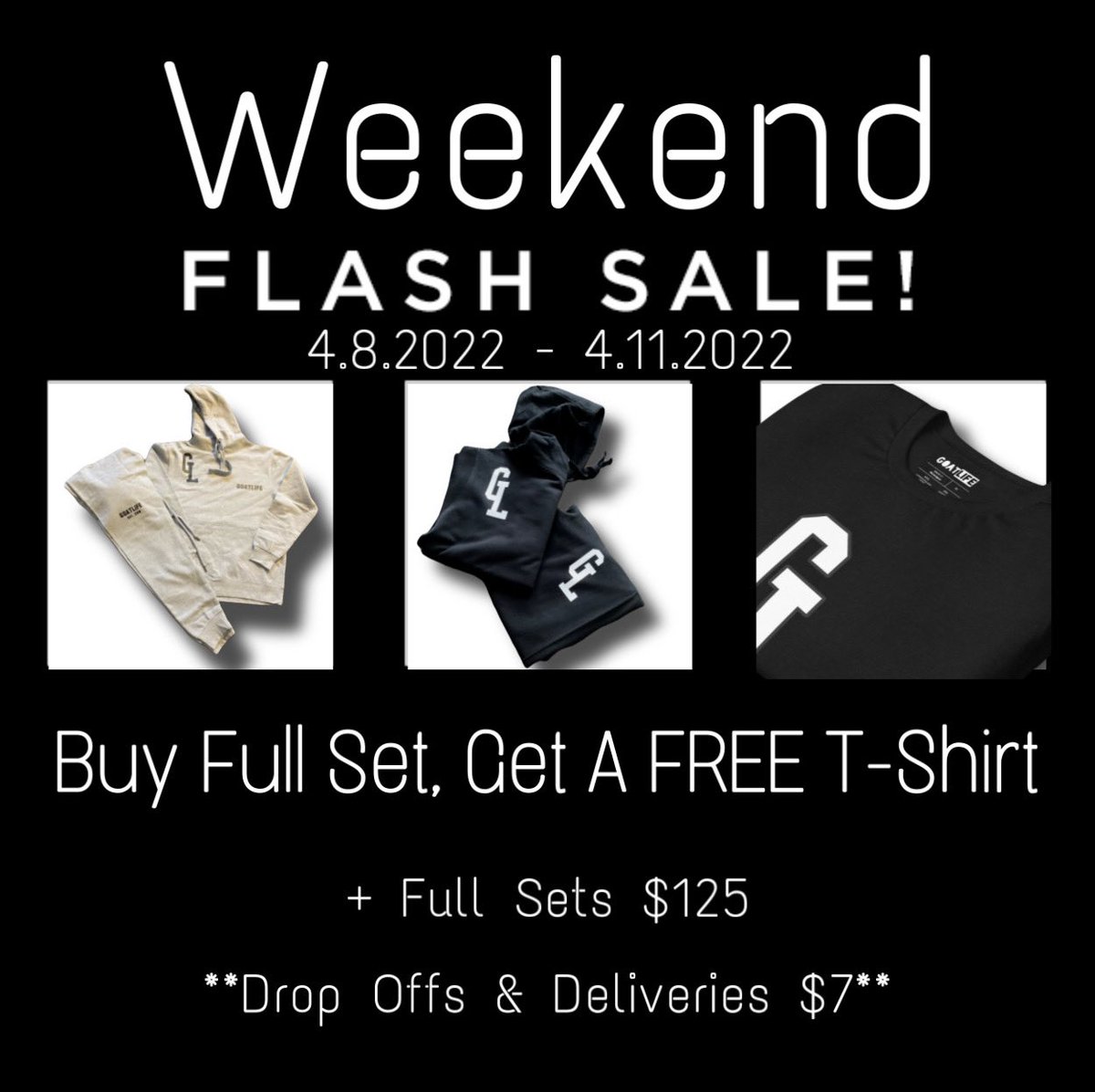 _ShatteredIdeas's tweet photo. GOATLIFE WEEKEND Flash Sale: 
4.8.2022 - 4.11.2022
Buy 1 Get A FREE T-Shirt
•
•
Cosy, yet Comfy…
Casual, yet Simply Clean… #Essential Jogging Suit
•
•
•
Sizes: (S- 2XL)
#goatlife #shatteredideasclothing #chicagofashion  #SIC⚡️ #SIC⚡️Design #SIC⚡️Customs #SIC⚡️Lab https://t.co/ECkkC4baiC
