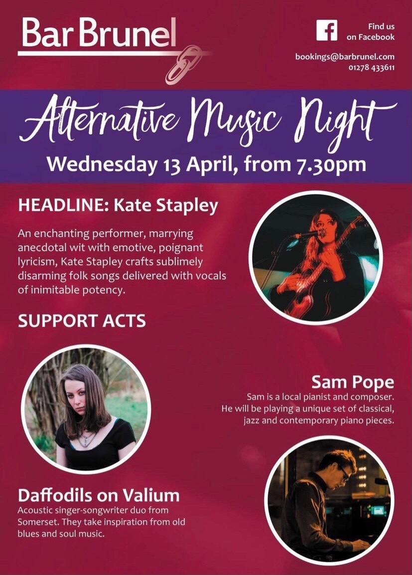 Are you in lovely bridgewater? I’ll be there playing some songs and that’s very nice so come along xox