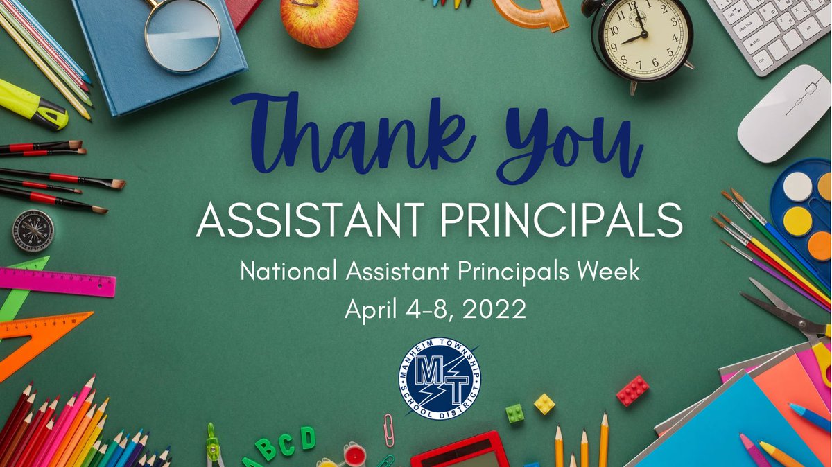 ManheimTownship's tweet photo. We want to send a special thank you to our wonderful Assistant Principals for the enormous contributions they make to our school community!
#MTSDProud💙🤍 https://t.co/mL1Xrnnhvj