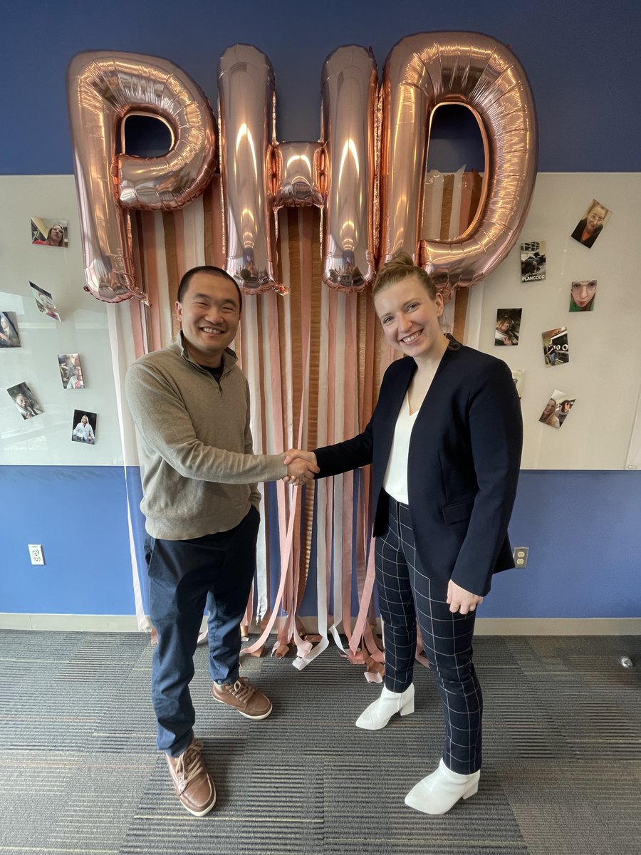 ZhangLabOSU's tweet photo. This week the @ZhangLabOSU is delighted to announce its first two PhD graduates! Congrats Dr. Madison Tuttle and Dr. Jamey Bower! We are so proud of both of their accomplishments and are excited to see what innovations and achievements their futures hold at DOW 
@DowNewsroom! https://t.co/puqAaMx94s
