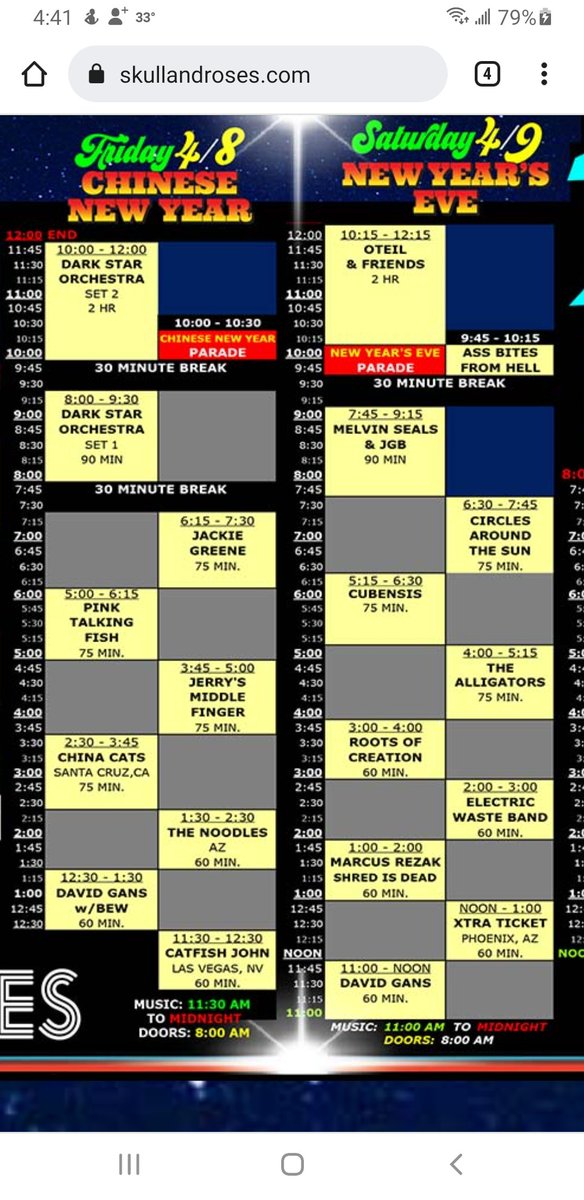 deadgirltoo's tweet photo. #CouchTour Reminder: 
Here are the set times (PT) for tonight's shows. #ForeverGrateful @darkstarorch @jackie_greene @PinkTalkingFish #JerrysMiddleFinger https://t.co/ivKc3GzRRZ