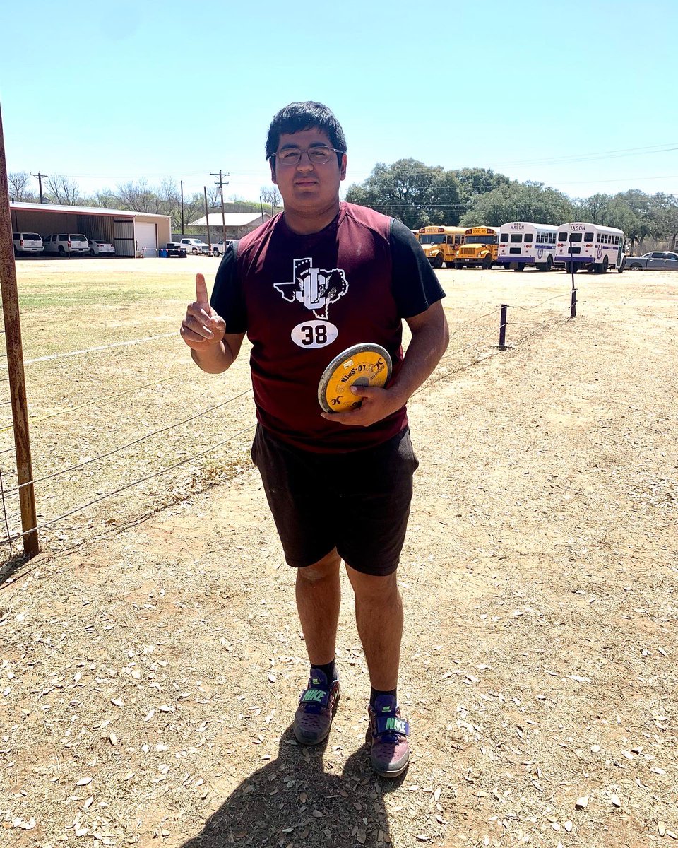 Jose wins 🥇at the district meet in discus!  #ontoarea #proudcoach <a href="/nelson_kortis/">Nelson Kortis</a> <a href="/hwils444/">Heather</a> <a href="/JohnsonCityISD/">Johnson City</a> <a href="/jcrecord/">J.C. Record Courier</a> <a href="/JCABC2019/">Johnson City Athletic Boosters</a>
