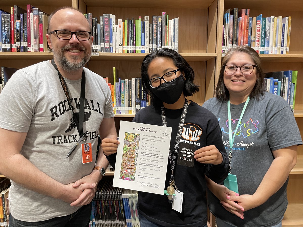 Congrats to Gabbie Fisher! She won our first annual Bookmark Contest! Stop by the Library, and pick up one of her amazing bookmarks!