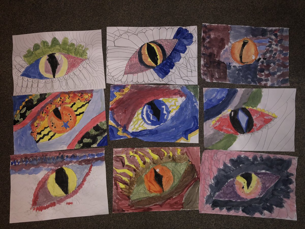 Y4Raglan's tweet photo. Dragon eye artwork to complete our topic this term. https://t.co/a1z4vOlibY