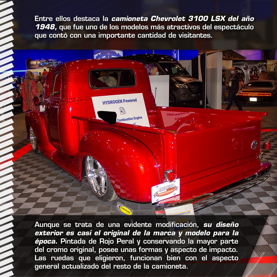 autozulia's tweet photo. En la #Revista #Autozulia queremos hablarles sobre un #clasicodelos40, el #chevrolet3100LSX 1948, dotado de un #Motor único de vanguardia que pudimos contemplar en la exhibición del #SEMA2021, el cual es impulsado por #hidrógeno, haciéndolo totalmente #ecológico.🙌♻️ https://t.co/5e7jHlJqde
