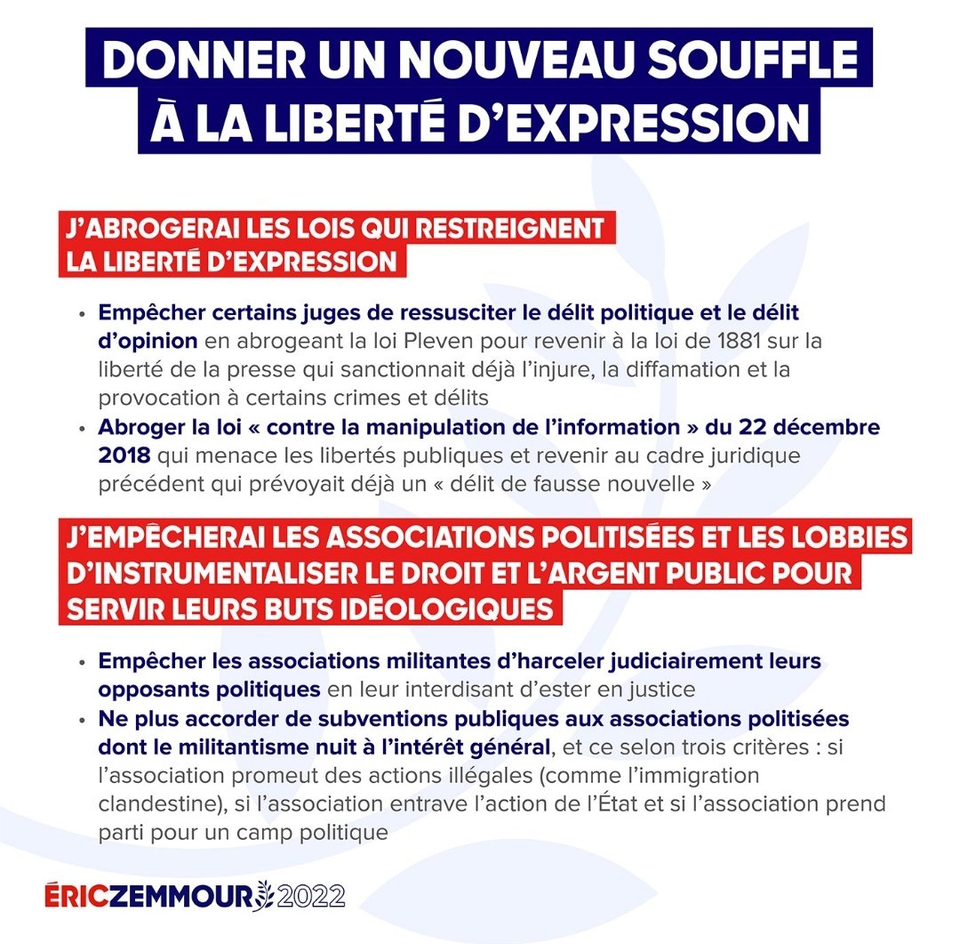 La liberté d'expression en France est en danger. Pour rectifier le tire, voter Éric Zemmour

#JeVoteZemmourDimanche