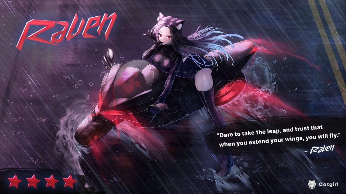 This is Raven! 🏍💨

Raven is a ⭐⭐⭐⭐4-Star LEGENDARY Catgirl for S2!

Meet Raven, the cool and slick kitty who can't keep her mind off of anything with wheels!

Like ❤️ Comment 💬 &amp; retweet 🔁! 
#CATGIRLCOIN #BSC #BNB #anime #NFT #NFTCommunity #Crypto
