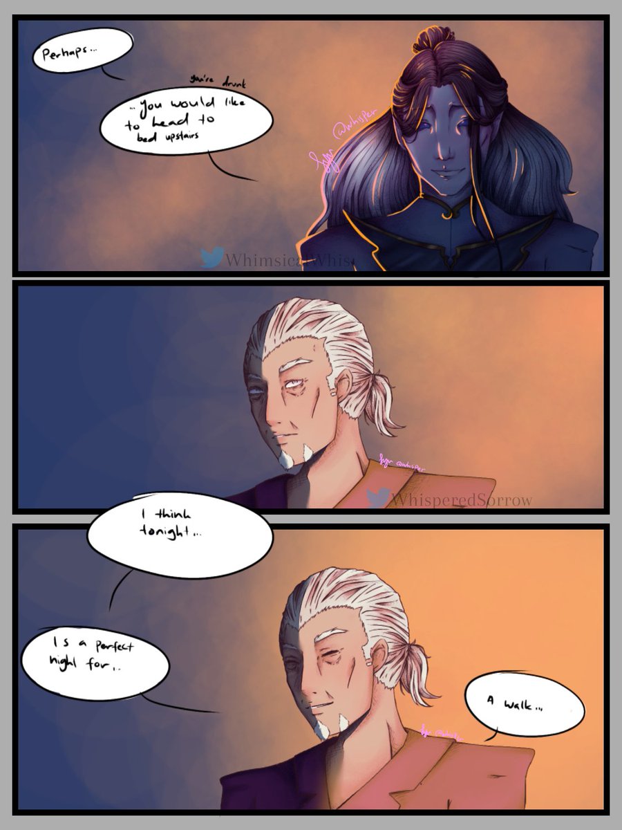 WhimsicalWhis's tweet photo. I dunno what happened but this is my longest work by far. I just wanted to draw #dorianstorm and #bertrandbell from @CriticalRole .the last bertrand was seen alive
Characters:
Dorian @robbiedaymond
Bertrand @WillingBlam https://t.co/bF8RnptizK