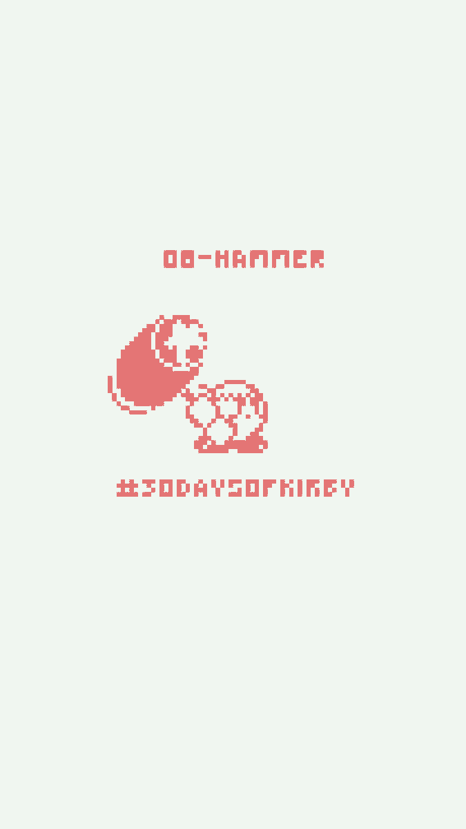 LEOTT_01's tweet photo. #30daysofkirby ! ! ! C: Day Eight : Hammeeeer | #pixelart #Videogame #Monochrome https://t.co/2uf4We6nk3