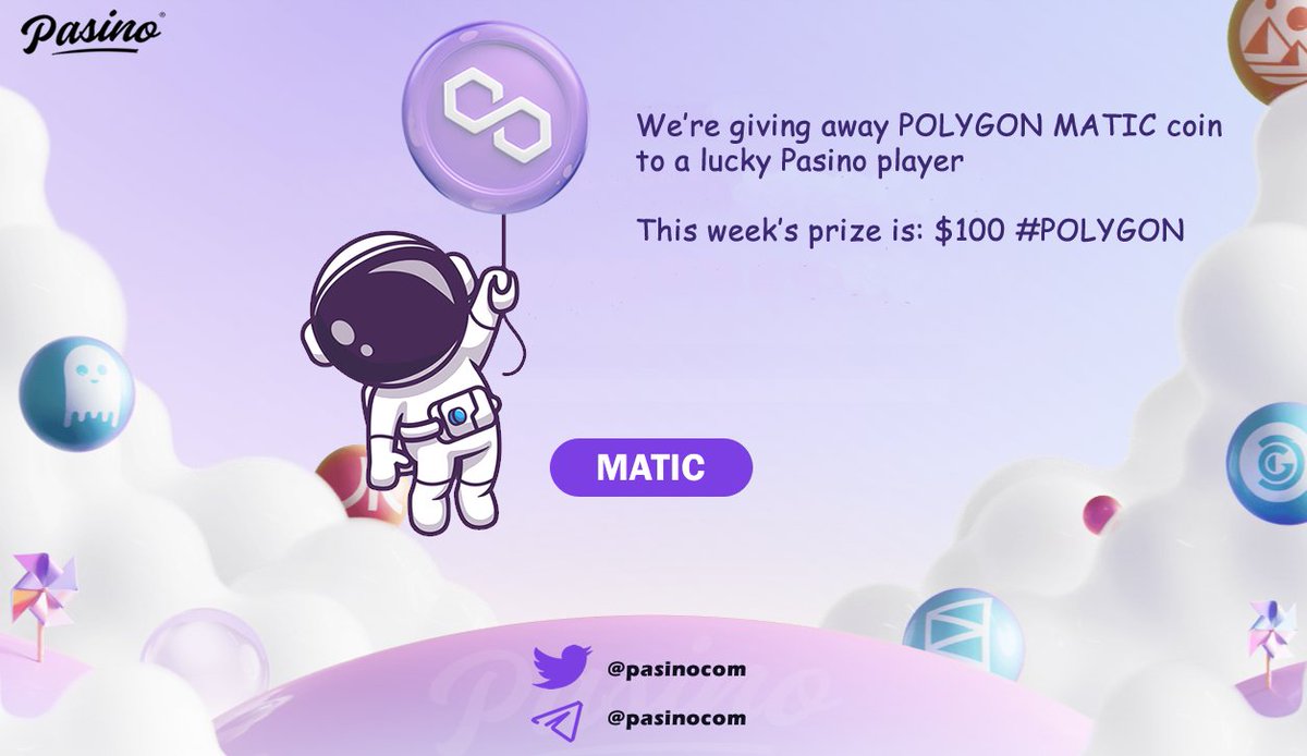 PasinoCom's tweet photo. 🚀Weekend #Giveaway has arrived 🚀

🏆 $100 $MATIC to 1 Winner at 4/10 9PM EST

🔷Follow @PasinoCom 
🔷RT &amp;💜
🔷Tag 3 friends
🔷Use hashtag #Polygon $MATIC

Bonus: Leave your #Pasino User to win a tip🎁

#Crypto #Casino https://t.co/pIMWTdRLkl