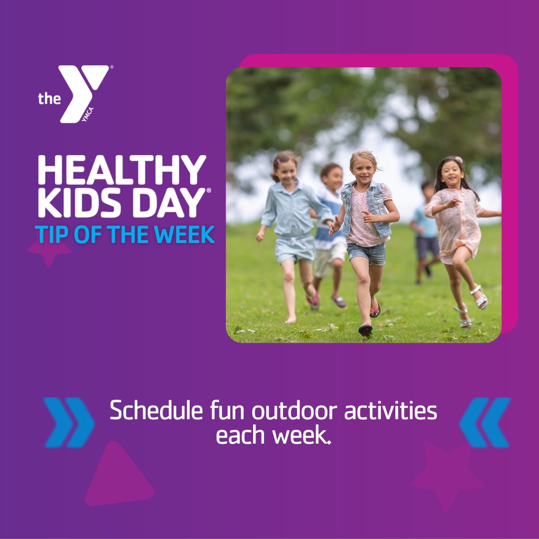 YMCAGreensboro's tweet photo. Help your child spend more time outdoors by scheduling time outside every week to create a routine and reduce screen time.🌳☀️

Join us as we celebrate Healthy Kids Day! ➡️https://t.co/SYfuAxglUs

#GreensboroYMCA #HealthyKidsDay https://t.co/lwNmSJtAo7