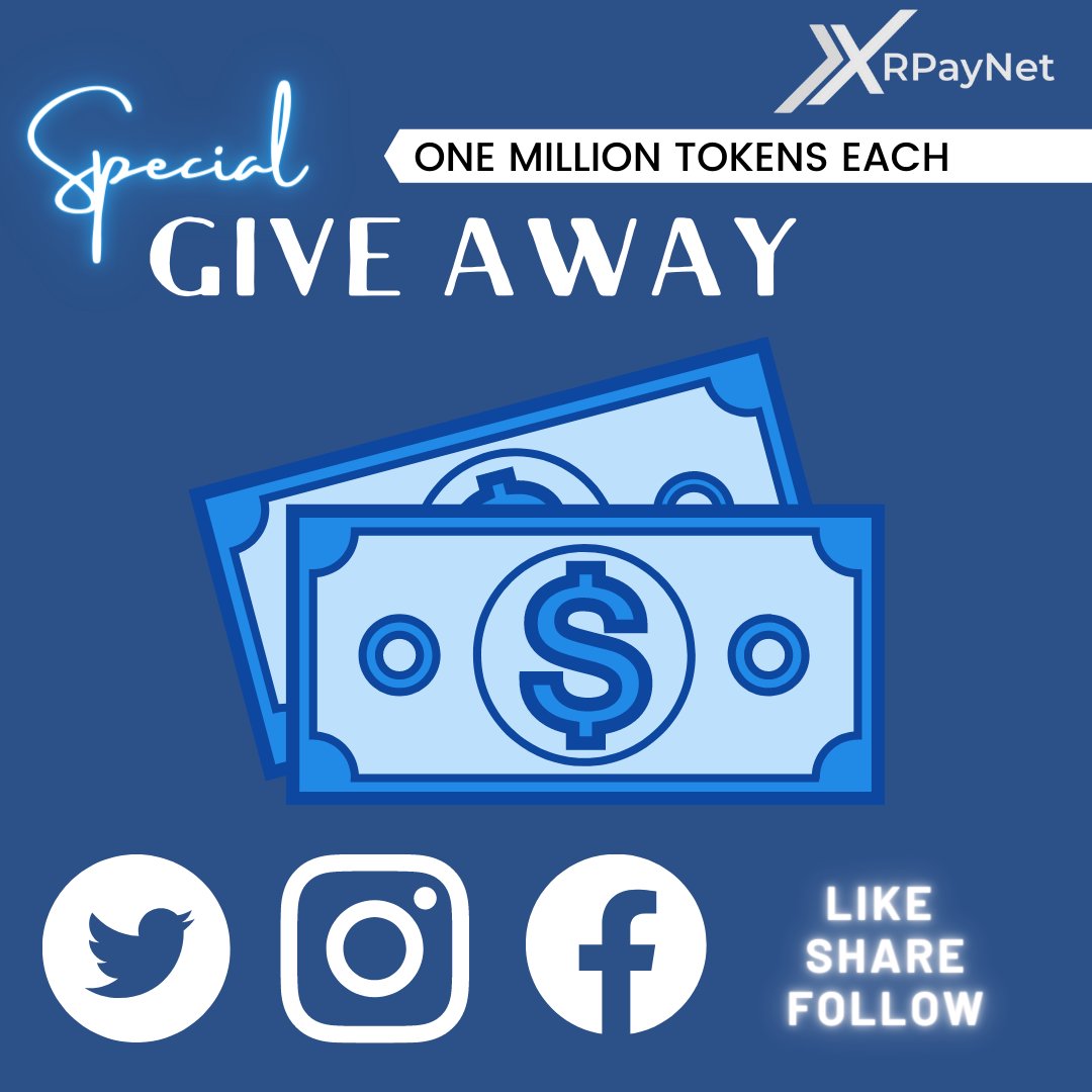 XRPayNet's tweet photo. THERES SIX MILLION TOKENS LEFT UP FOR GRABS

Like, Share, Follow and Tag EVERYBODY!

The more you interact the better your chances are
#XRPAYNET 🚀

 #tokens #token #grab #share #likeshare https://t.co/91W9u8Gw2i