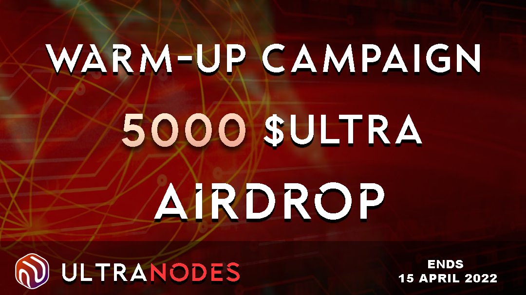 🔥 $ULTRA is going to be ultra strong on @avalancheavax the $AVAX Network! 

WL Sale launching (9th of April 8PM UTC) to spice it up we are hosting a 5000 $ULTRA #Airdrop contest! 

Join here
gleam.io/ebXwd/ultra-wa… 

#NodeLife #NodeArmy #Nodes #NaaS #FaaS #Avalanche #DeFi #Ultra