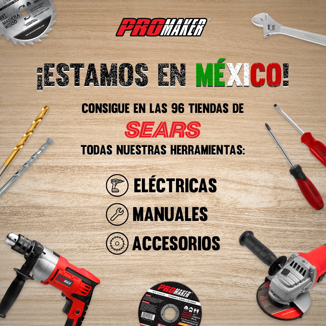 on Twitter: "Ya sean estén en Nuevo León, Chiapas, Sonora o cualquier otro lugar de México, 🇲🇽 no olviden que pueden conseguir todas nuestras herramientas en las 96 tiendas de… ¡
