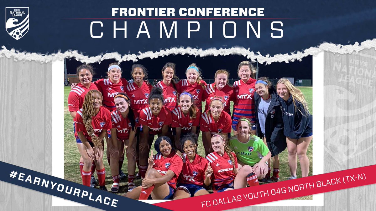 Conference Champs! Congratulations to <a href="/FCDallasYouth/">FC Dallas Youth</a> 04G North Black for clinching the Frontier Conference 18U Premier I Division. #EarnYourPlace