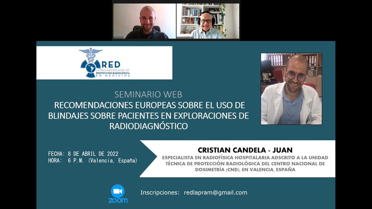 Este interesante Seminario Web de la Red Latinoamericana de Protección Radiológica en Medicina - Red LAPRAM, lo puedes ver en nuestro canal de YouTube: 
youtube.com/channel/UCYJBh…
Mas detalles en: facebook.com/redlapram