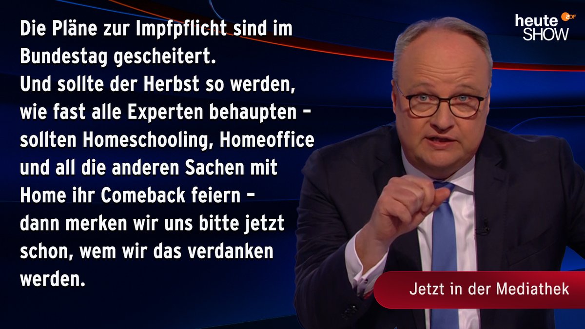 Wir notieren das schon mal… 
Die #heuteshow ist online: kurz.zdf.de/hs2210tw/