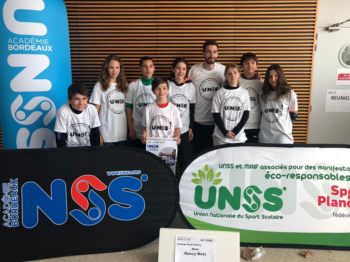 gr_nathalie's tweet photo. #FranceUnss#LaserRun @UNSS_Bordeaux avec la présence de 47 équipes collèges, lycées et sport partagé @AcBordeaux , des jeunes arbitres et coachs @unss @maif prêts à officier et une météo qui devrait être meilleure, les série commencent demain à 8h...bon championnat à tous go go🏃‍♂️ https://t.co/namTRgU4lP