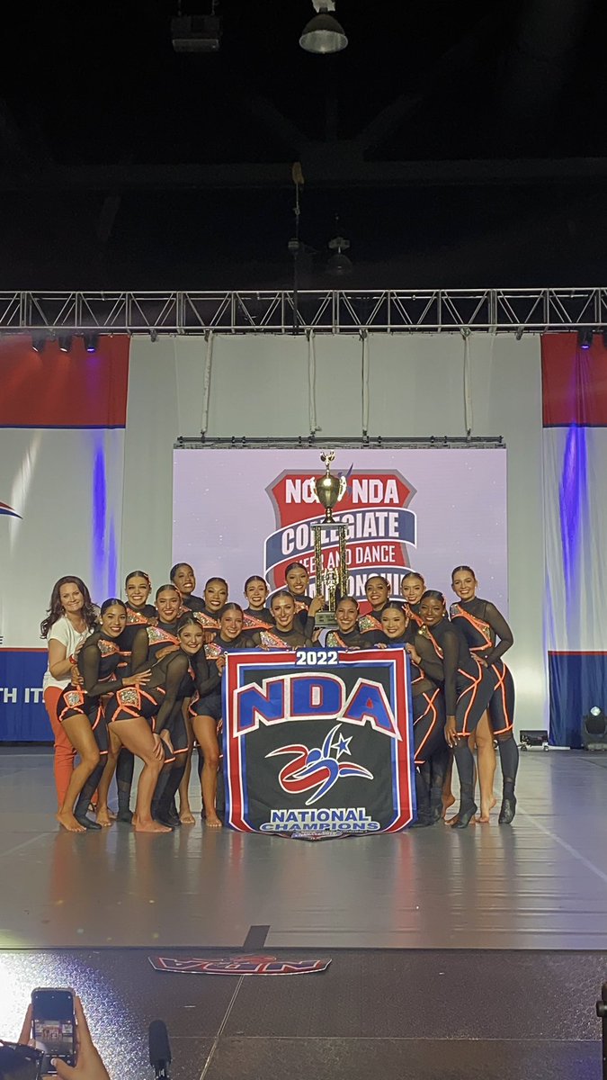 SamHoustonState's tweet photo. NATIONAL CHAMPIONS! 

Orange Pride Dance Team has won the 2022 NDA National Championship in Division 1 - Team Performance https://t.co/TH6z1fmwrp