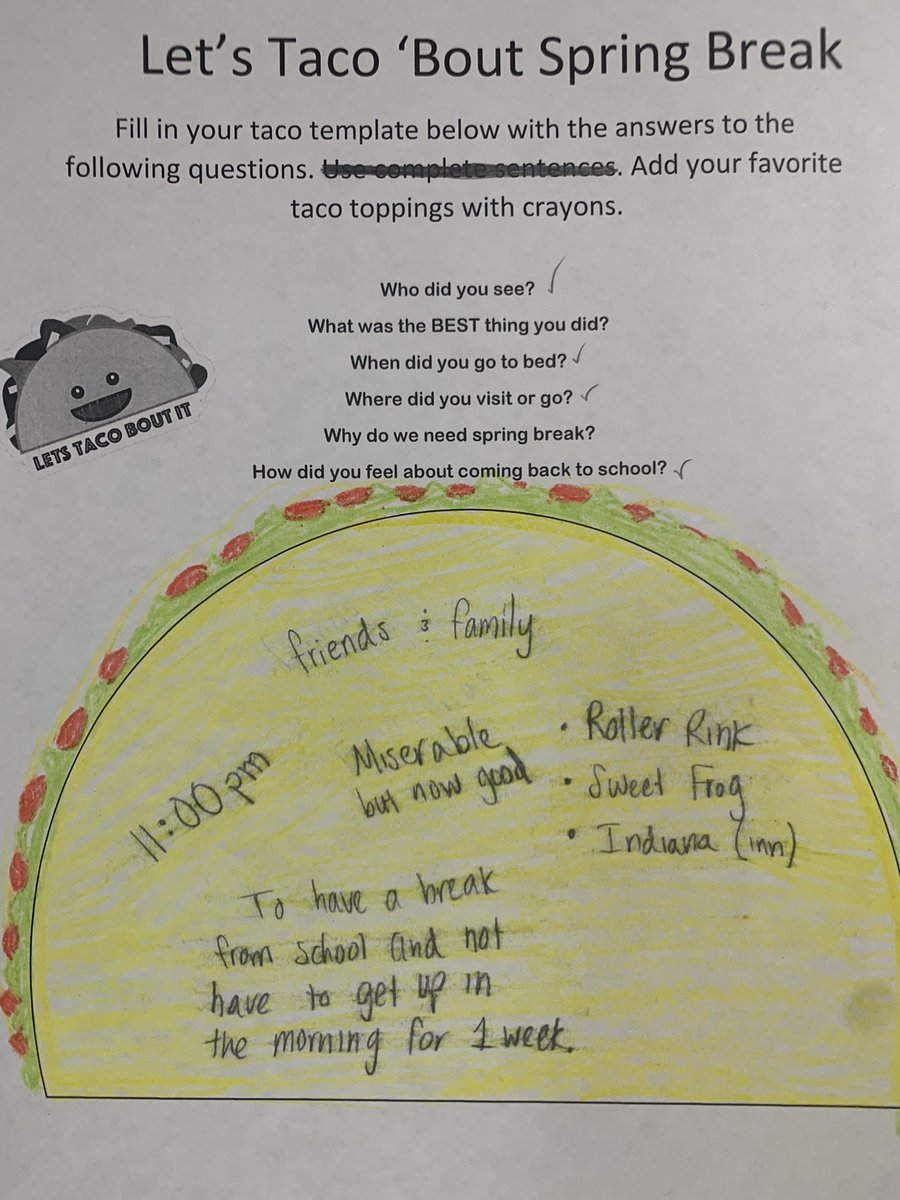 TechTrish's tweet photo. 🌮 Let’s Taco ‘Bout 🌮 how awesome and refreshing “Spring Break” was for students and this teacher too! 👋 #157CGrows #WeAreChelsea #tacobout #peepthosetoppings #finallyhungthemupandtookpics https://t.co/aqfjUldTEd