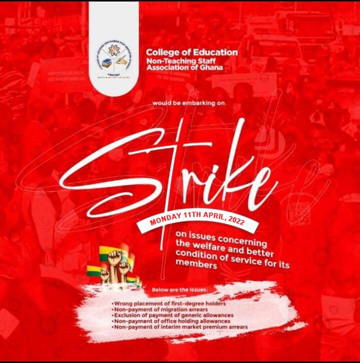 Metcoe2's tweet photo. Colleges of Education Non - Teaching Staff Association of Ghana, CENTSAG, declares strike 

‼️‼️‼️‼️‼️‼️‼️ https://t.co/mUwXXSIuU2