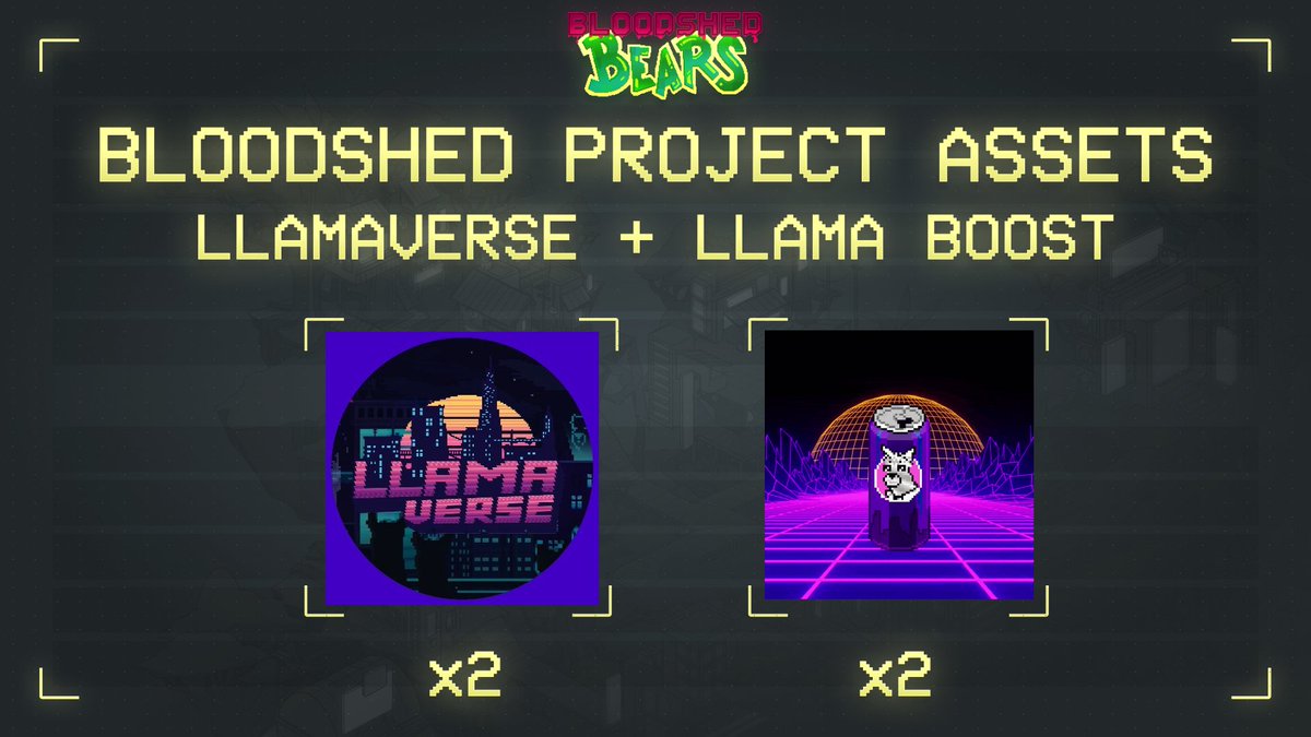 bloodshedbears's tweet photo. More Strategic Project Asset Acquisitions for the @bloodshedbears.

We recently acquired 2 x @Llamaverse_ Genesis and 2 x Llama Boost Silvers. 

- Strong partnerships
- Strong delivery
- $SPIT token will present great opportunities to distribute value back to our community https://t.co/0QQhu7sWje