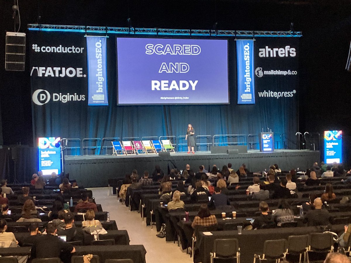 Terrible photo, cracking talk. Well in <a href="/Kirsty_Hulse/">Kirsty Hulse 💪</a> - “scared and ready” is my new motto for all the days when “ready” feels like a bit of a stretch.
Perfect talk to finish #brightonseo