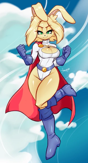 Katie as Power Girl 💪🐰 