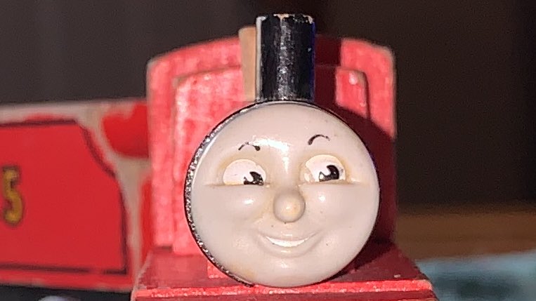 Recently I received the 1992 unpainted stacked James, and correct me if I’m wrong, but it’s also got the painted eyes and painted mouth. So excited to have him my collection!