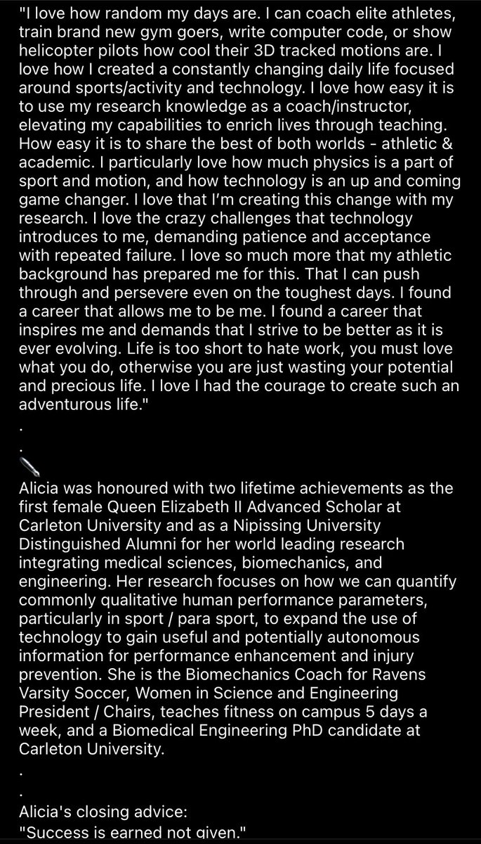 Last month was NEM &amp; I want to say thanks to <a href="/HumansofGE/">Humans Of Global Engineering</a> for my spotlight 🤩 #QEScholar <a href="/CarletonEngDesg/">Carleton Engineering and Design</a> <a href="/CURavens/">Carleton Ravens</a> <a href="/cuwise/">CarletonU WISE</a> <a href="/NRC_CNRC/">NRC Canada</a> <a href="/Carleton_QES/">Carleton QES</a> <a href="/NipissingAlumni/">NipissingU Alumni</a> 💫oh and happy belated #biomechanics day 😉