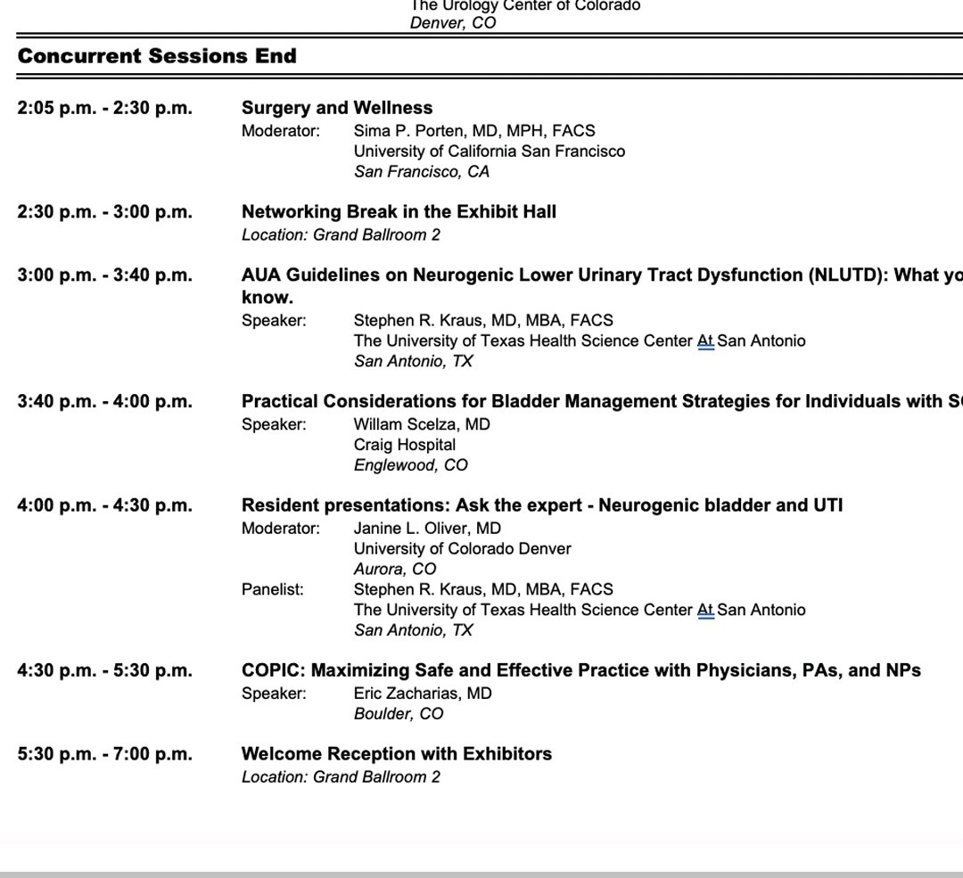 #RMUS2022
Stephen R. Kraus, MD givs his first talk this afternoon and
informs RMUS members well on "what they need to know about AUA guidelines on neurogenic urinary tract dysfunction (NLUTD)"