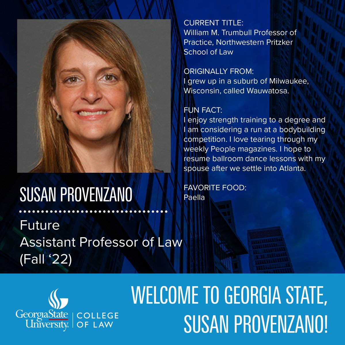 GeorgiaStateLaw's tweet photo. In fall 2022, @GeorgiaStateLaw will welcome four new assistant professors of law. The new faculty members will join the College of Law from all over the nation.
Read more here: https://t.co/U2mjHJMb35 https://t.co/uRHRMuqp4X