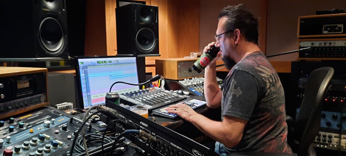 FinalGravity's tweet photo. Some shots of us in the studio this year as we write our next album! https://t.co/eC95Iu5ijj