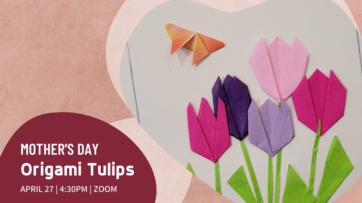markhamlibrary's tweet photo. Looking for something fun to do with kids this April? Spring brings virtual storytime, origami tulips, French reading, and more! Sign up and see more here: https://t.co/TZyr26H4kt #reading #markham #yorkregion #kids #artsandcrafts #markhampubliclibrary #librarylovers https://t.co/rM2Rga5SVi