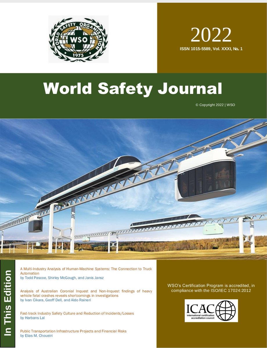 WorldSafetyOrg's tweet image. WSJ Issue Vol. XXXI, No. 1 is now available online #safety #worldsafety #wso #safetyjournal #safetynews #global #articles #worldsafetyorganization
worldsafety.org/wp-content/upl…