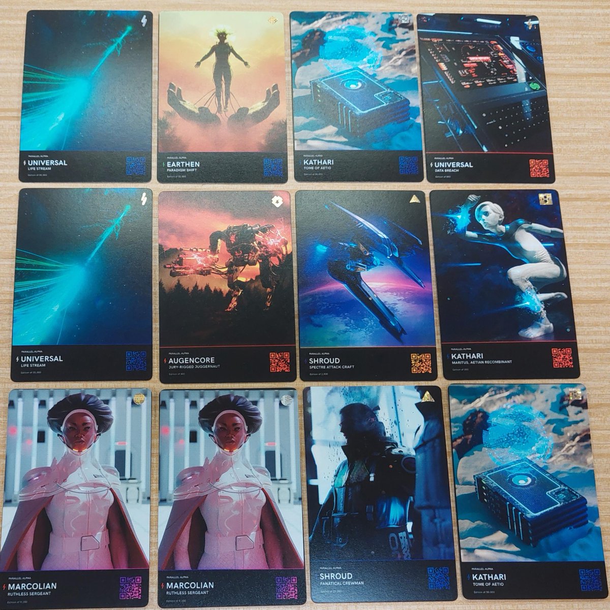 ParallelTCG's tweet photo. Update on physical test cards - lots of iterations coming. https://t.co/10YMPqksga
