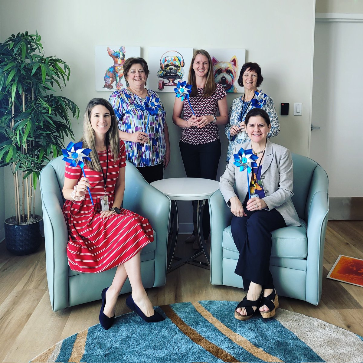 AllStarChildren's tweet photo. The All Star clinical team is proudly holding their blue pinwheels in support of #ChildAbusePreventionMonth! ππ
#FosterAllStars #FosterCare #BlueForKids #Sarasota #BluePinwheels #ChildAbusePrevention https://t.co/A5G0WM4FYb