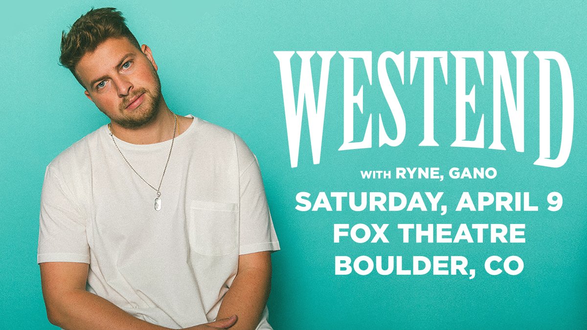 TONIGHT - <a href="/itsthewestend/">WESTEND</a> is bringing the party to the Fox Theatre with <a href="/Ryne1111/">Ryne Cunningham</a> and Gano. Doors open at 8:30PM and the show kicks off at 9PM. 

Before or after the show, stop by <a href="/BossLadyPizza/">Boss Lady Pizza</a> and grab a slice of "The Foxy Lady"!🍕

 Tickets: bit.ly/WestendBoulder