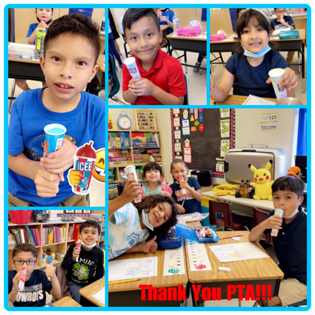 OES_Ocelots's tweet photo. 🍧Thank you Olmito PTA for providing our students with a cold Fri-YAY treat!🍧 #weekoftheyoungchild2022 https://t.co/y7wTYU0WJ0