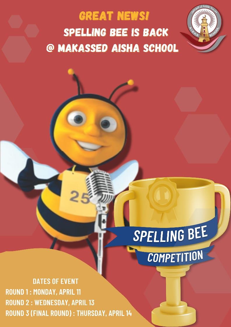 MakAishaSchool's tweet photo. Spelling Bee is Back!
We would like all our learners to try their best and participate in this competition. 
Bee 🐝 brave! You can do anything! https://t.co/qDRFnUgtEg