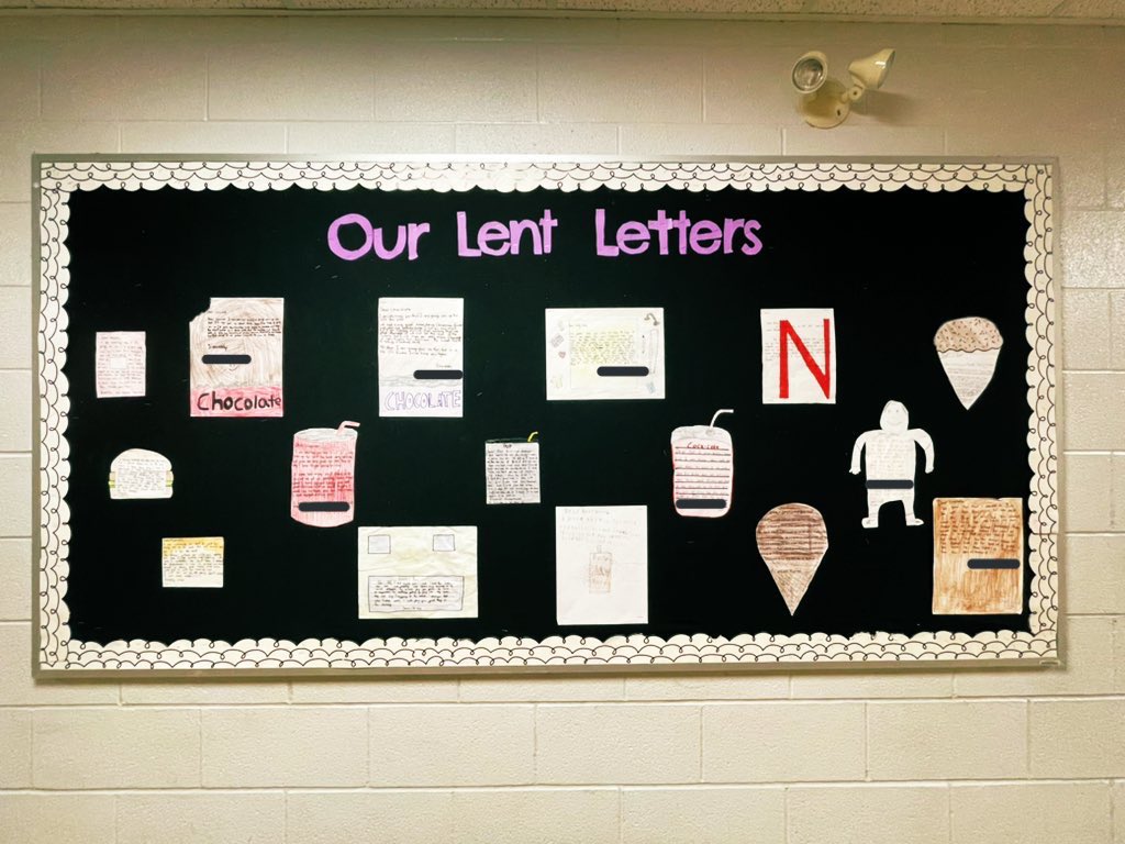 MsMaltez's tweet photo. Our Lent Letters 🙏🏽 @StMatthews_DC @DurhamCatholic #Lent2022 https://t.co/0H52rzrgB6